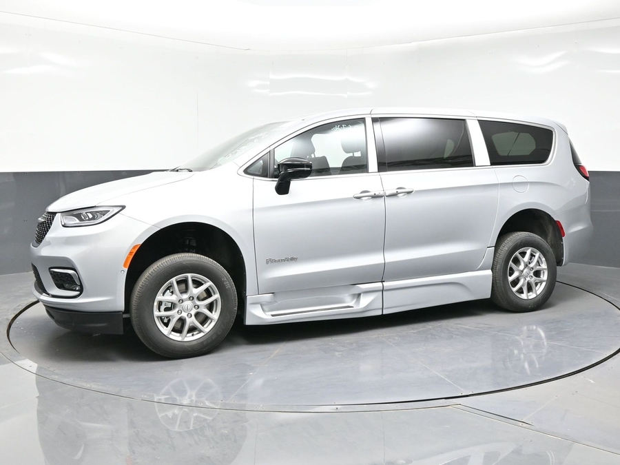 Silver Chrysler Pacifica with Side Entry Automatic Fold Out ramp
