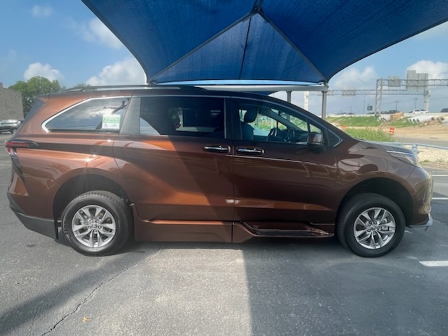Orange Toyota Sienna with Side Entry Automatic Fold Out ramp