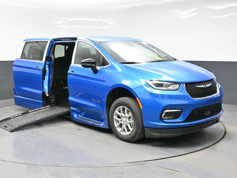 Blue Chrysler Pacifica with Side Entry Automatic Fold Out ramp