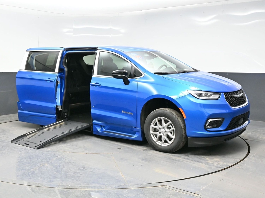 Blue Chrysler Pacifica with Side Entry Automatic Fold Out ramp