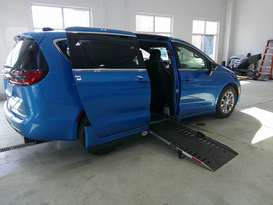 Blue Chrysler Pacifica with Side Entry Automatic Fold Out ramp