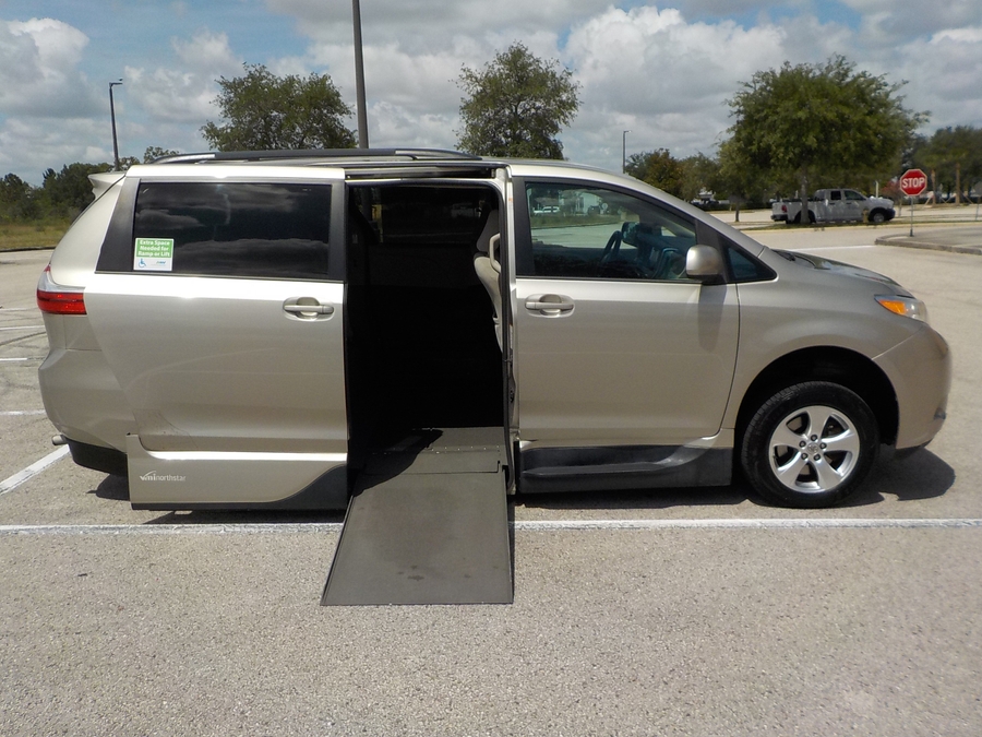 Brown Toyota Sienna with Side Entry Automatic In Floor ramp