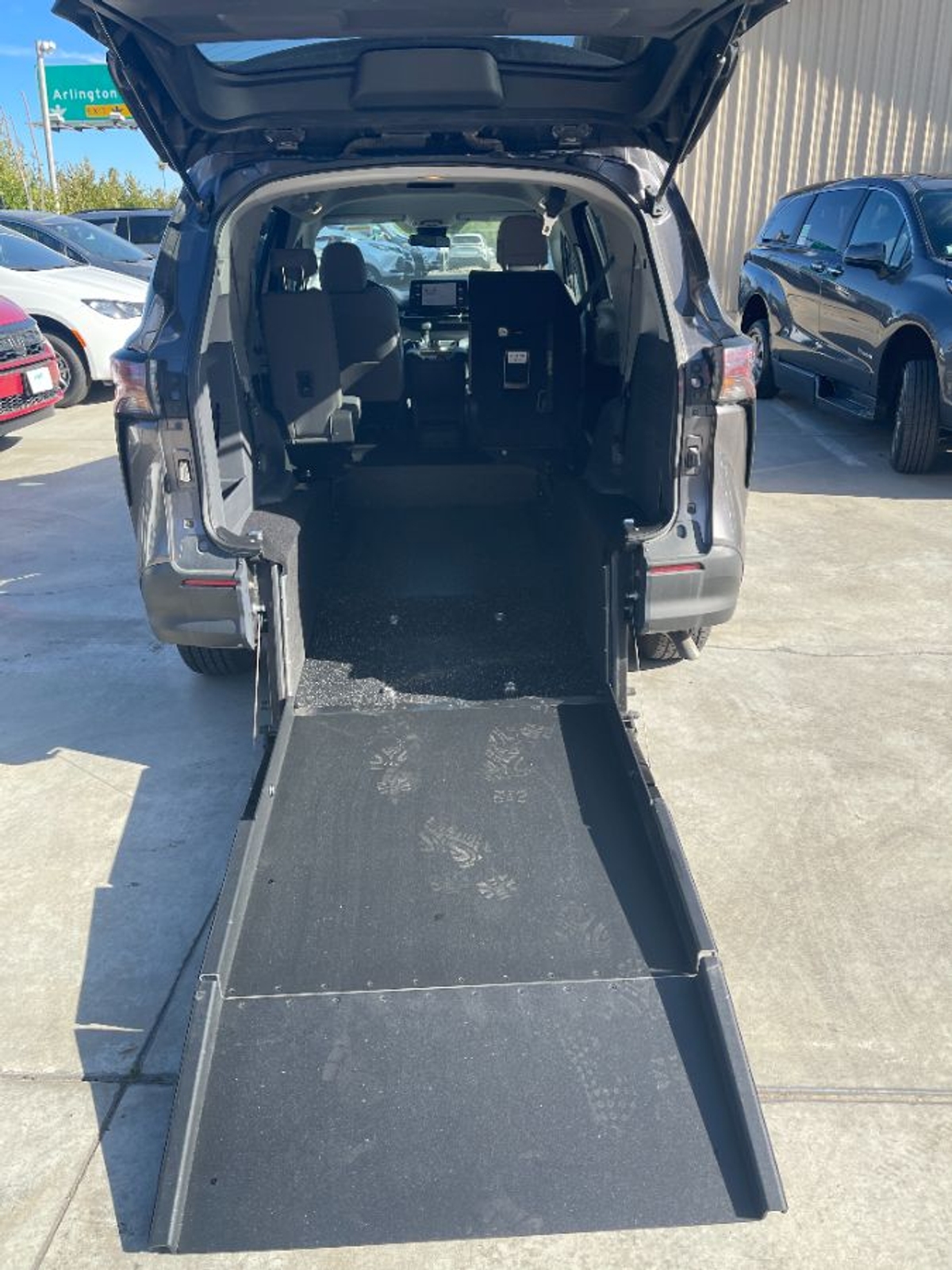 Grey Toyota Sienna with Rear Entry Manual Fold Out ramp