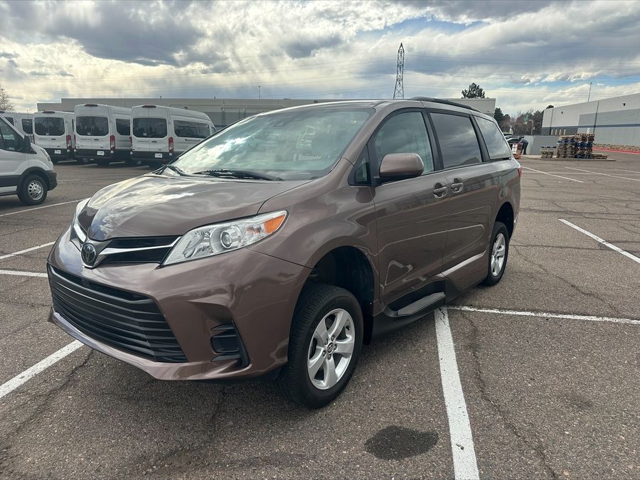 Brown Toyota Sienna with Side Entry Automatic In Floor ramp