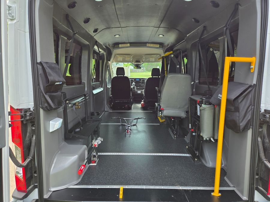 New 2025 Ford Transit 150 - SUNSET VANS Commercial Side Entry Entry Lift Automatic Ramp