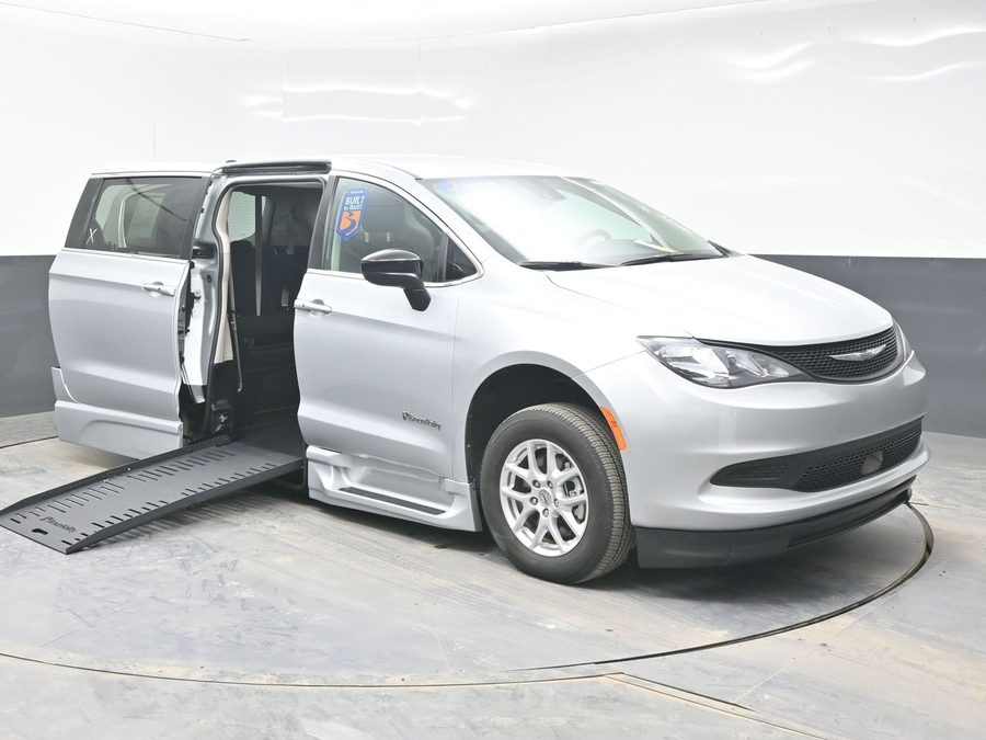 Silver Chrysler Voyager with Side Entry Automatic Fold Out ramp