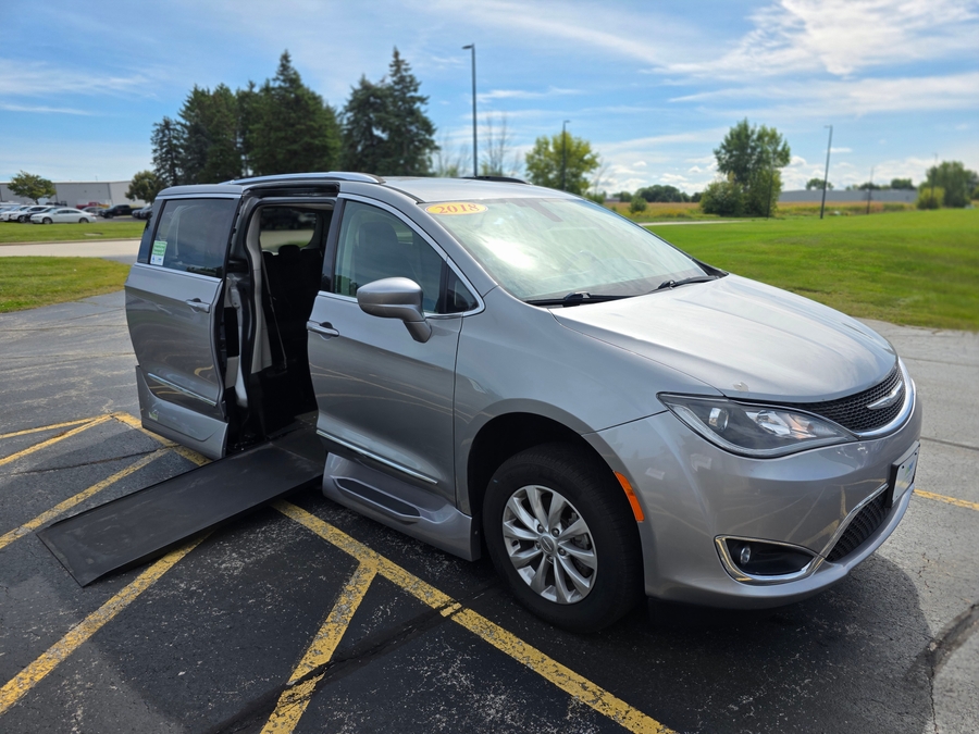 Silver Chrysler Pacifica with Side Entry Automatic In Floor ramp