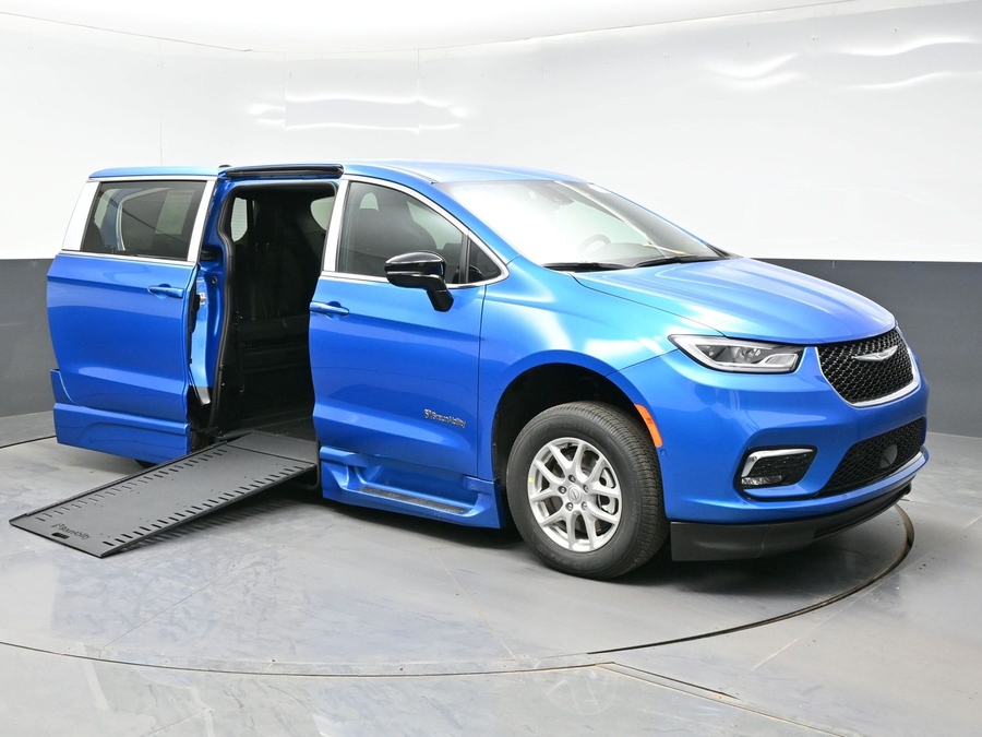 Blue Chrysler Pacifica with Side Entry Automatic In Floor ramp