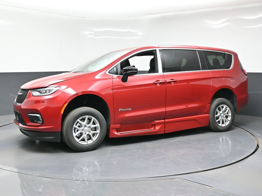Red Chrysler Pacifica with Side Entry Automatic Fold Out ramp