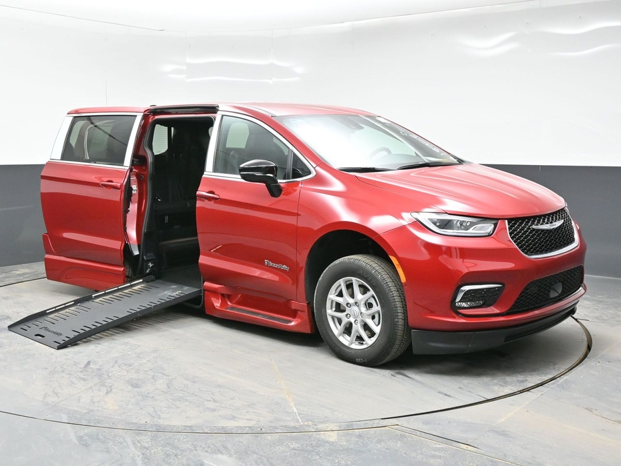 Red Chrysler Pacifica with Side Entry Automatic Fold Out ramp