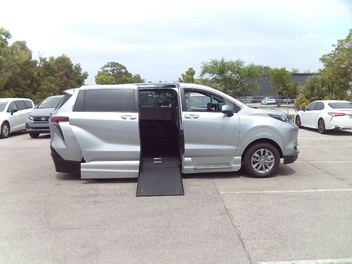 Silver Toyota Sienna with Side Entry Automatic In Floor ramp