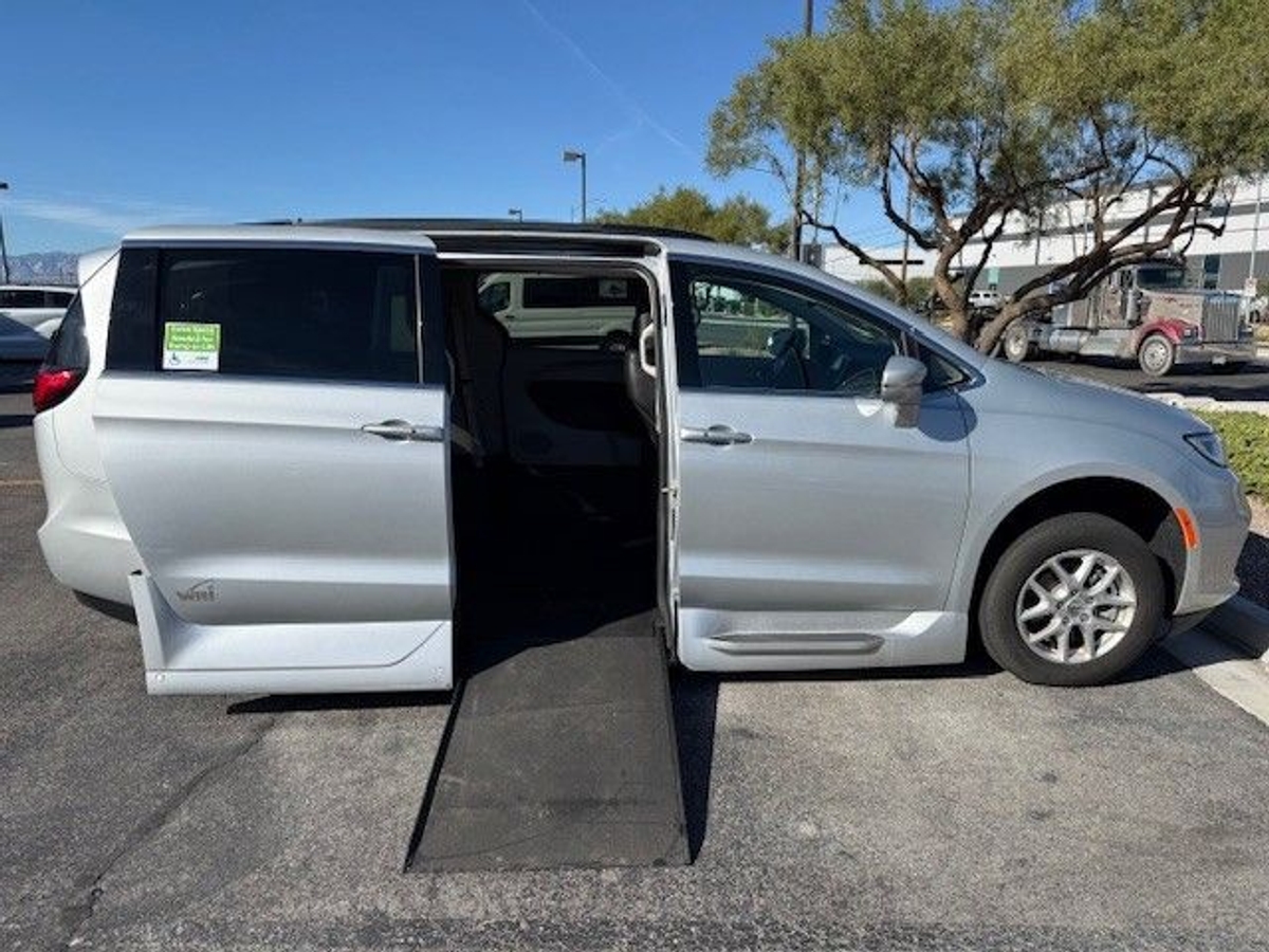 Silver Chrysler Pacifica with Side Entry Automatic In Floor ramp