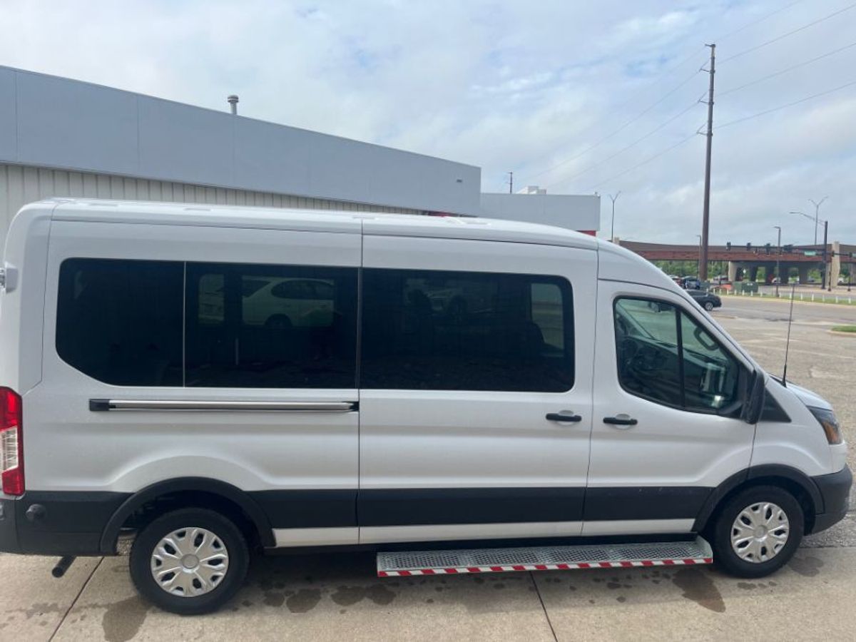 White Ford T350 with Rear Entry Automatic Fold Out ramp
