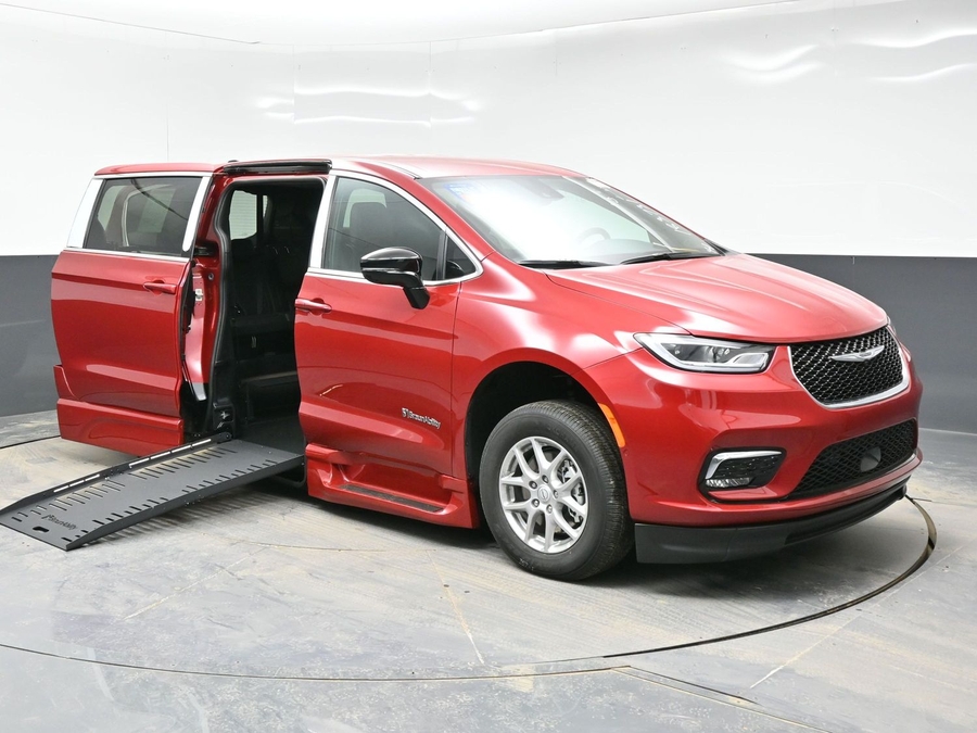 Red Chrysler Pacifica with Side Entry Automatic Fold Out ramp