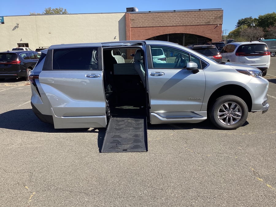 Silver Toyota Sienna with Side Entry Automatic Fold Out ramp