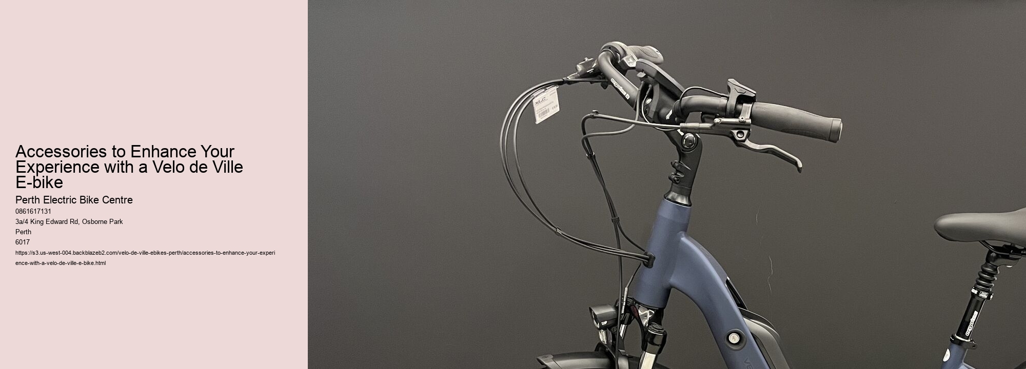 Accessories to Enhance Your Experience with a Velo de Ville E-bike