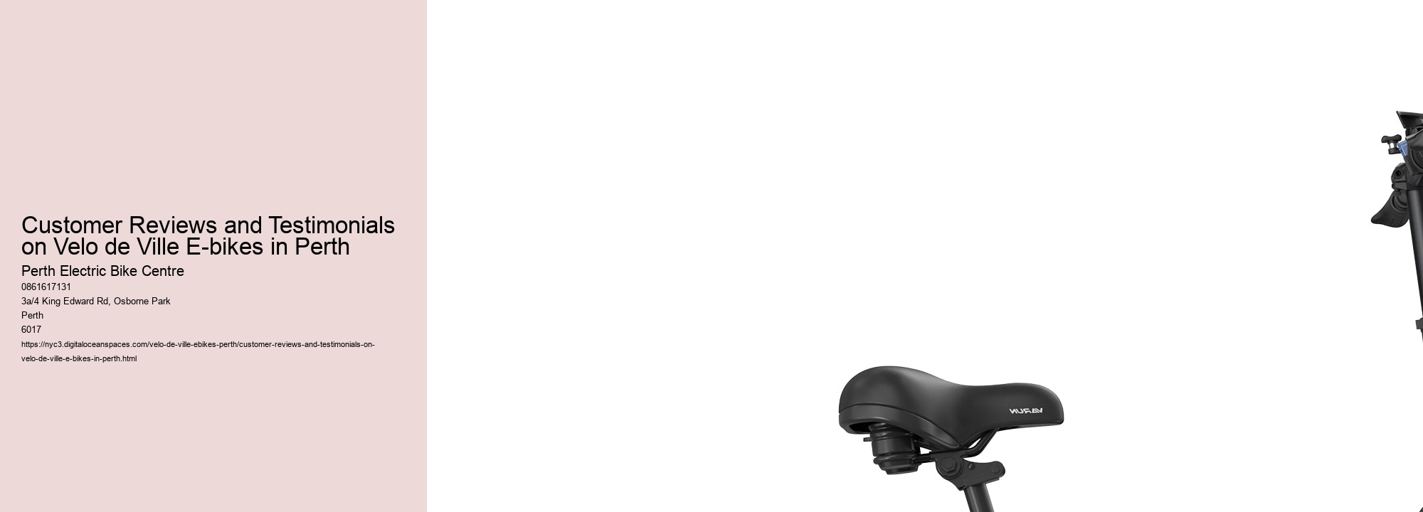 Customer Reviews and Testimonials on Velo de Ville E-bikes in Perth
