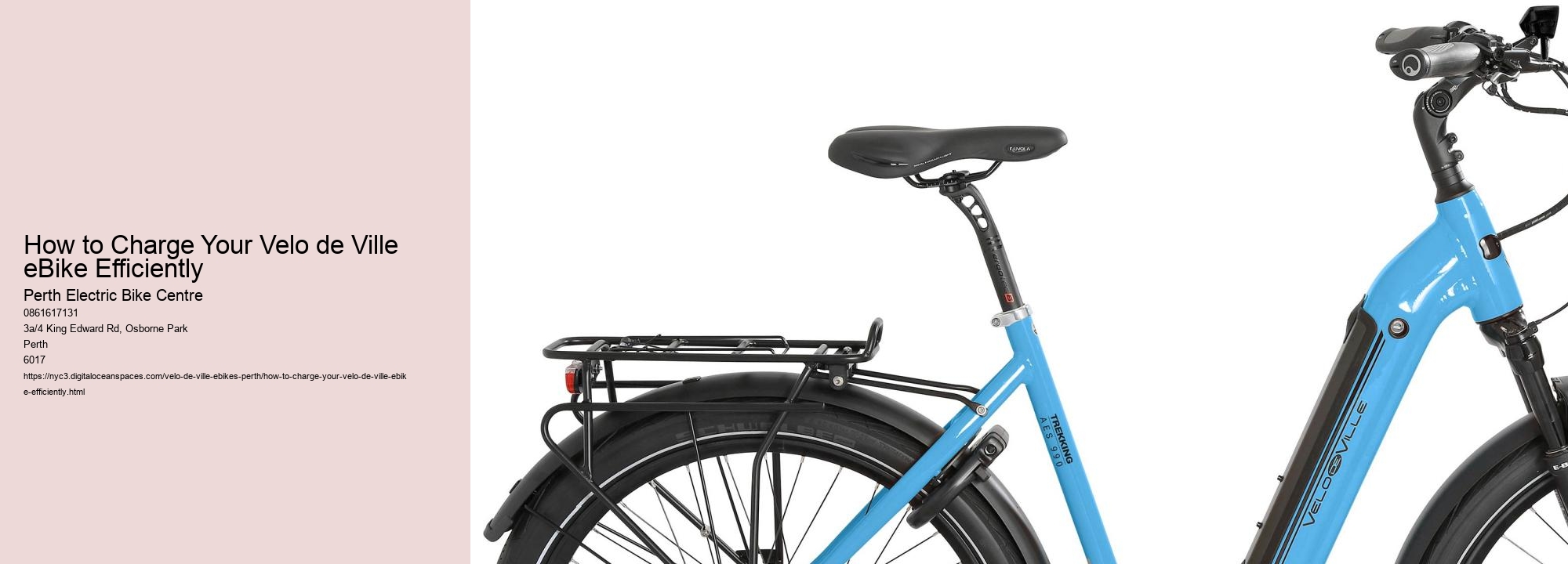 How to Charge Your Velo de Ville eBike Efficiently 