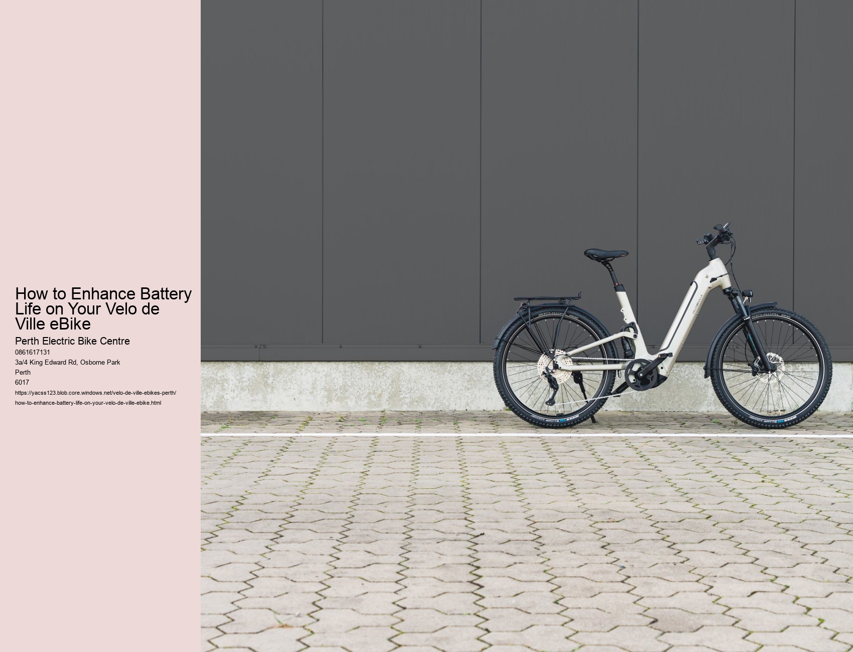 How to Enhance Battery Life on Your Velo de Ville eBike 