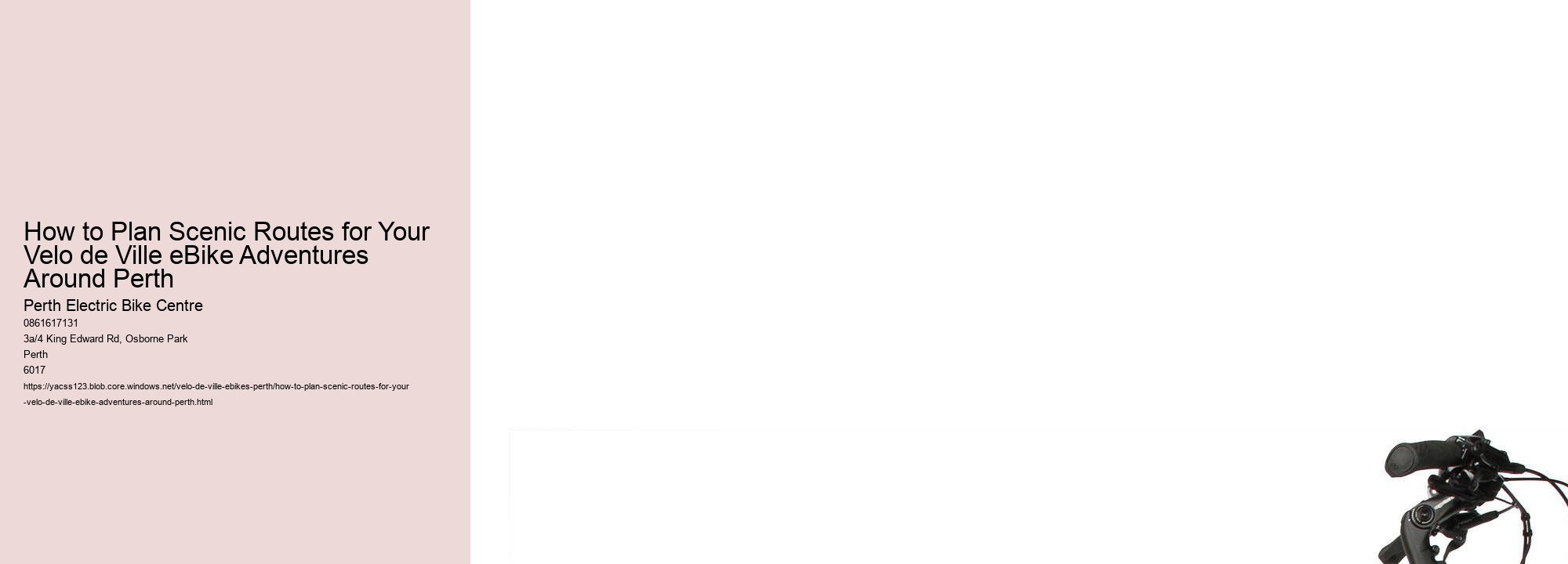 How to Plan Scenic Routes for Your Velo de Ville eBike Adventures Around Perth   