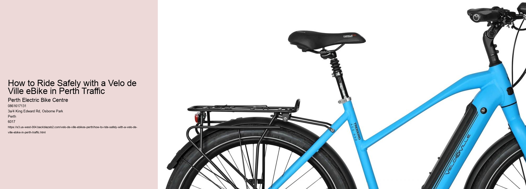 How to Ride Safely with a Velo de Ville eBike in Perth Traffic