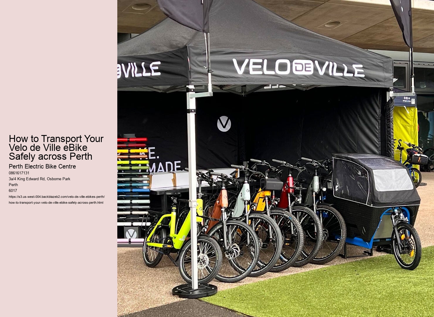 How to Transport Your Velo de Ville eBike Safely across Perth 