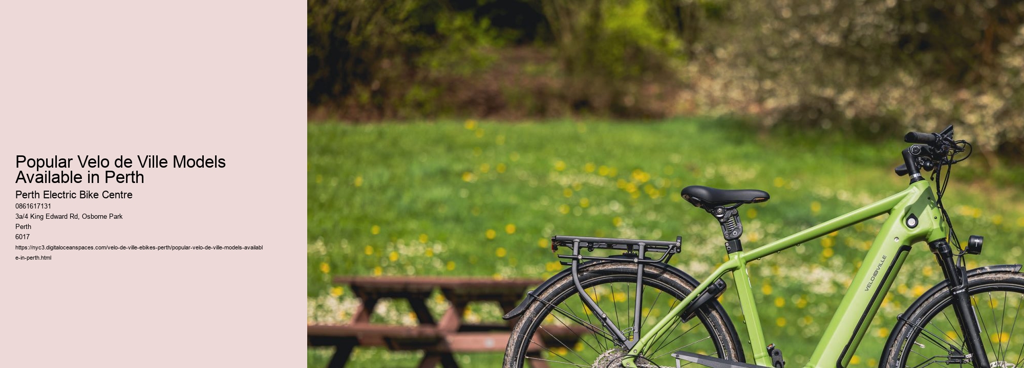 Popular Velo de Ville Models Available in Perth