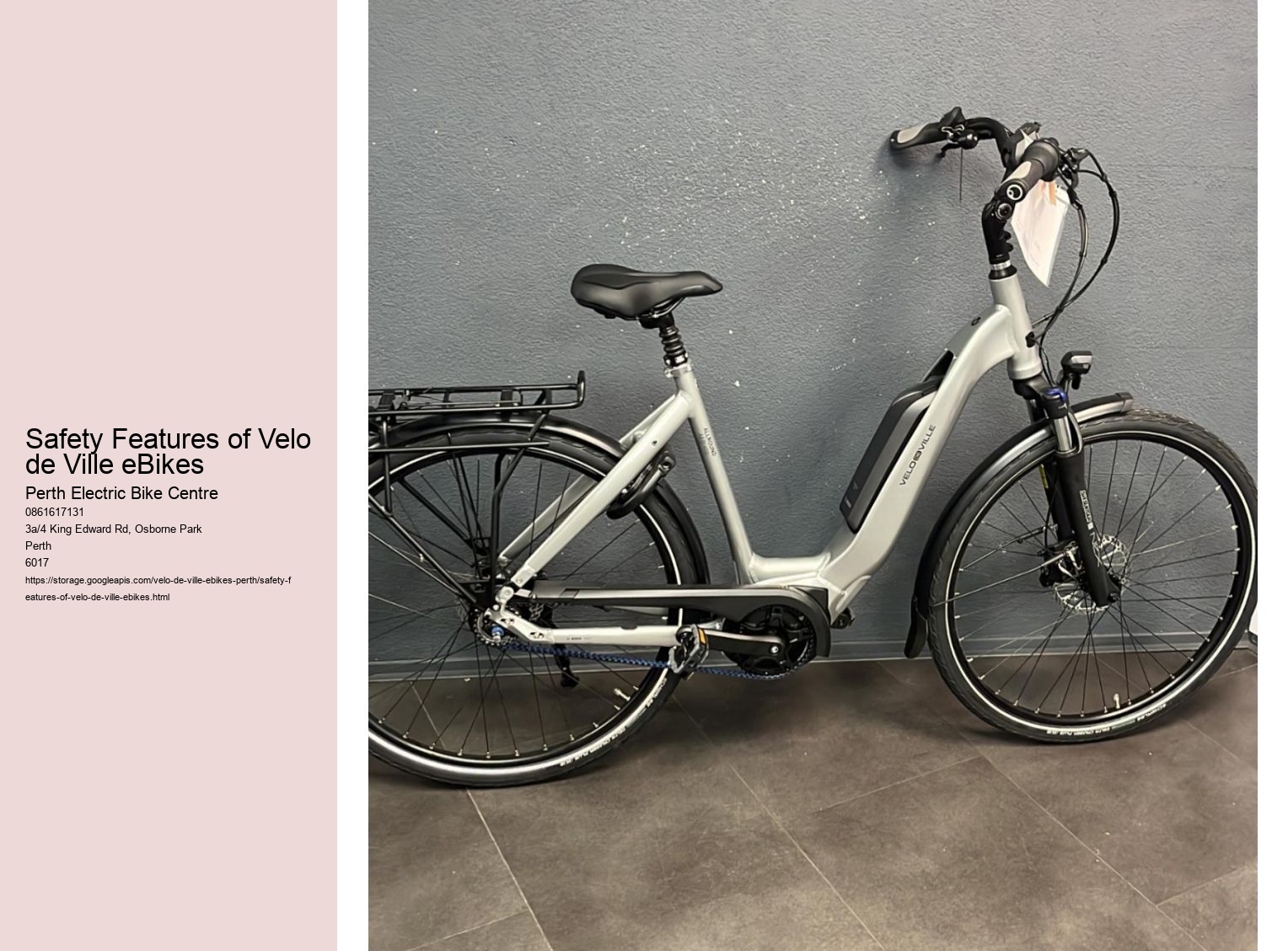 Safety Features of Velo de Ville eBikes 