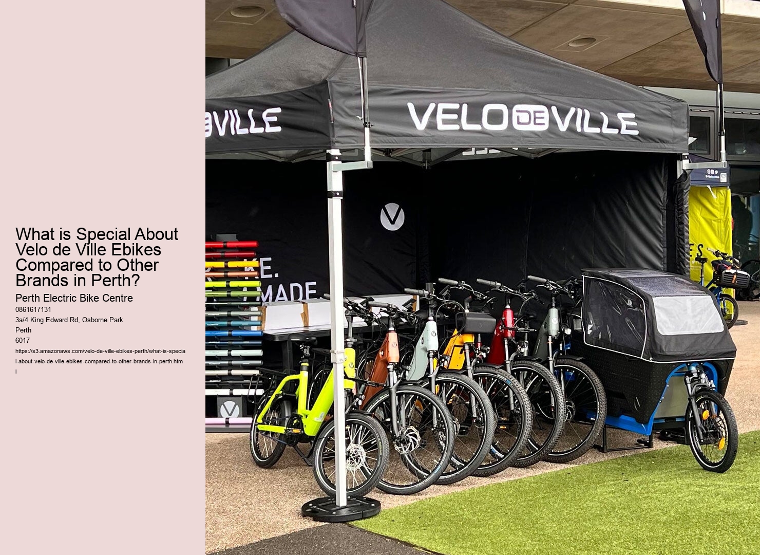 What is Special About Velo de Ville Ebikes Compared to Other Brands in Perth?