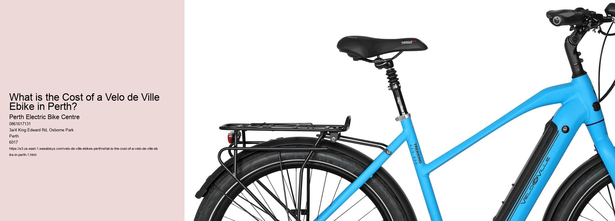 What is the Cost of a Velo de Ville Ebike in Perth?