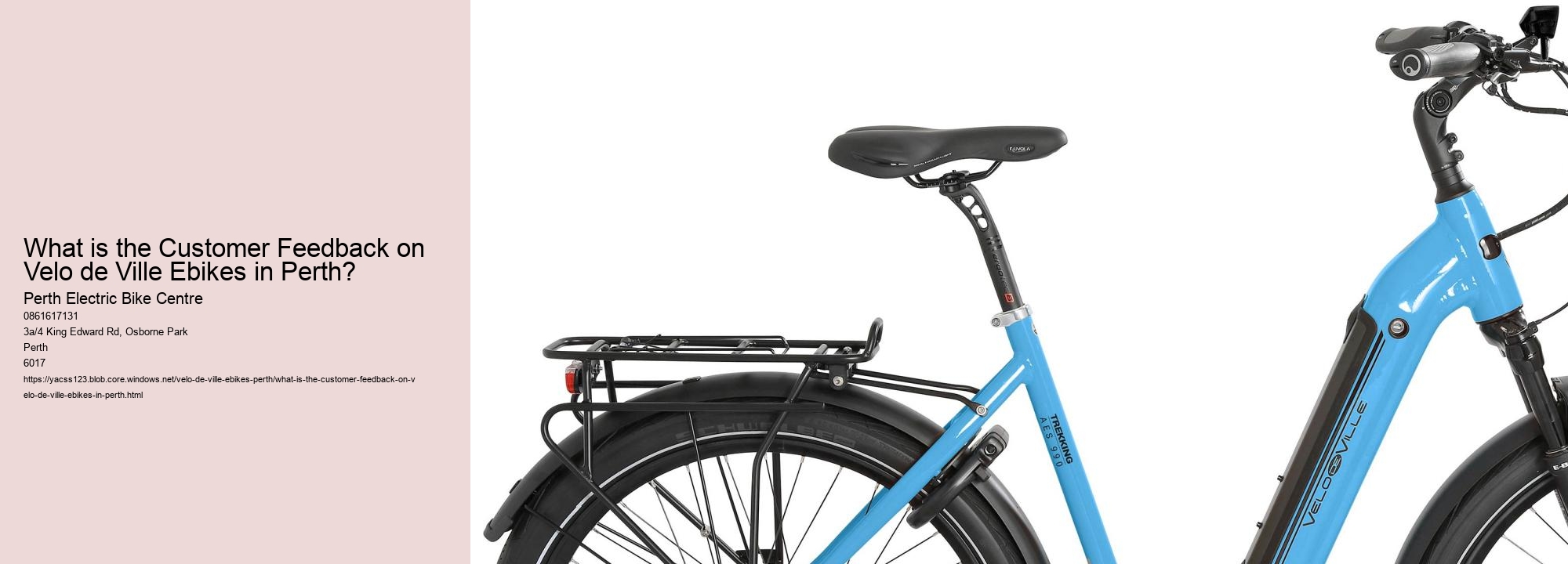 What is the Customer Feedback on Velo de Ville Ebikes in Perth?