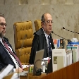 Os ministros Dias Toffoli e Gilmar Mendes durante sessão plenária do STF para julgar validade das delações da JBS