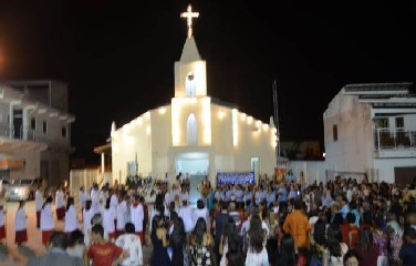 Após a precisão, houve missa solene presidida pelo padre Alexandre Aquino