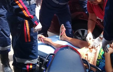 Enfermeiros do Samu fizeram o atendimento à mulher