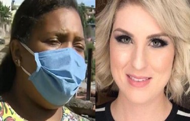 À esquerda mãe do garoto, à direita a patroa 