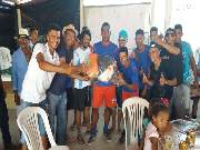 ‘Zé Paulo’, participou da solenidade de premiação de um torneio de futebol realizado no Assentamento Chico Pereira.