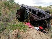 Veículo capotou e parou fora da estrada