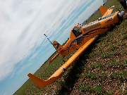 Após pouso forçado em fazenda no oeste da Bahia, aeronave ficou amassada e perdeu roda dianteira