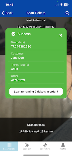 Csan Code For A Ticket How can I scan all barcodes from a group order at once?