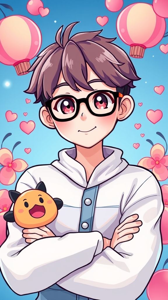 Create an portrait wallpaper with a liquid launcher cute cartoon theme. Modern and contemporary, any color, and a variety of variations. Include an attractive 3D element that won't bore users. Do not use the phone display on this wallpaper