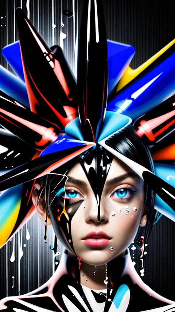Create an portrait wallpaper with a liquid launcher black liquid theme. Modern and contemporary, any color, and a variety of variations. Include an attractive 3D element that won't bore users. Do not use the phone display on this wallpaper