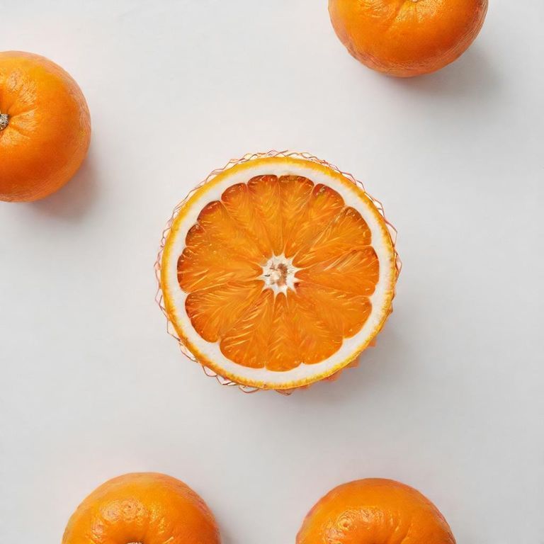 orange with slace on White background