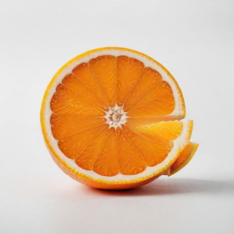 orange with slice on White background