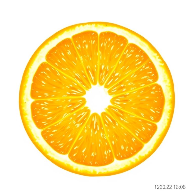orange with slice on White background