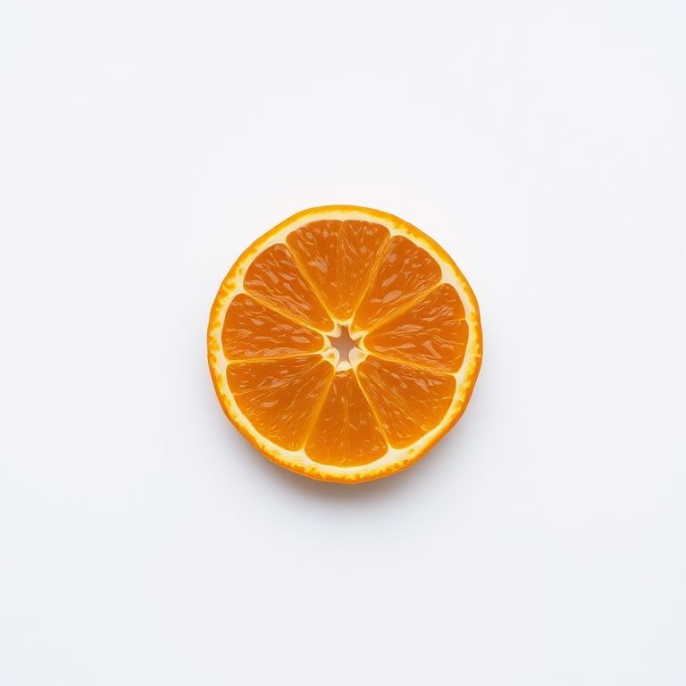 orange with slice on White background