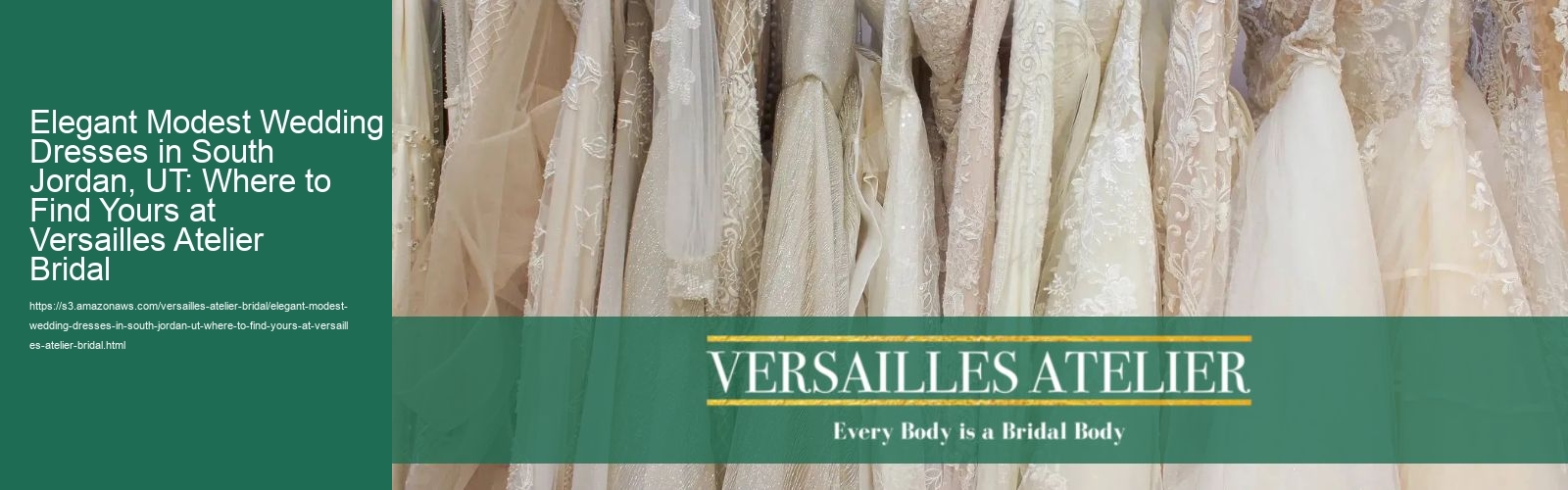 Elegant Modest Wedding Dresses in South Jordan, UT: Where to Find Yours at Versailles Atelier Bridal