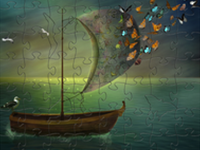 Butterfly Dream Boat Peapod Puzzle	