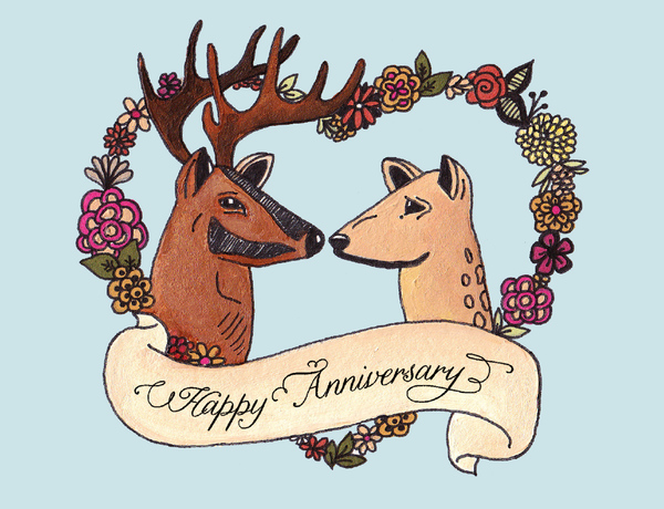 Happy Anniversary, deer