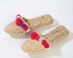 Pop of Pinks Pom Pom Slippers