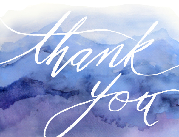 Watercolour Thank You Card